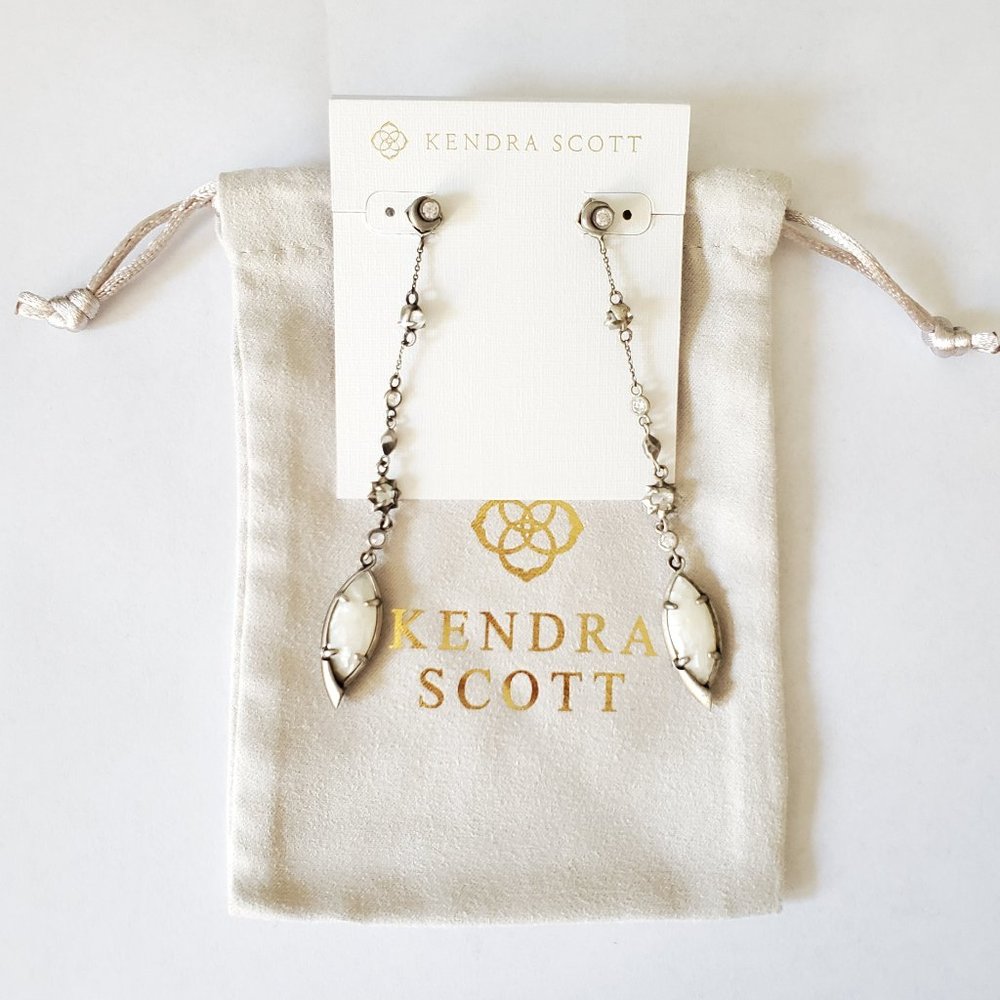 Lane Shoulder Duster Ear Jackets in Crackle Ivory